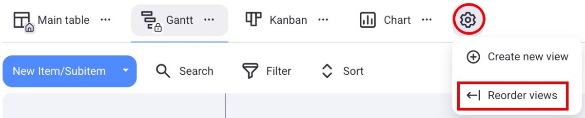 Reorder views on Plaky