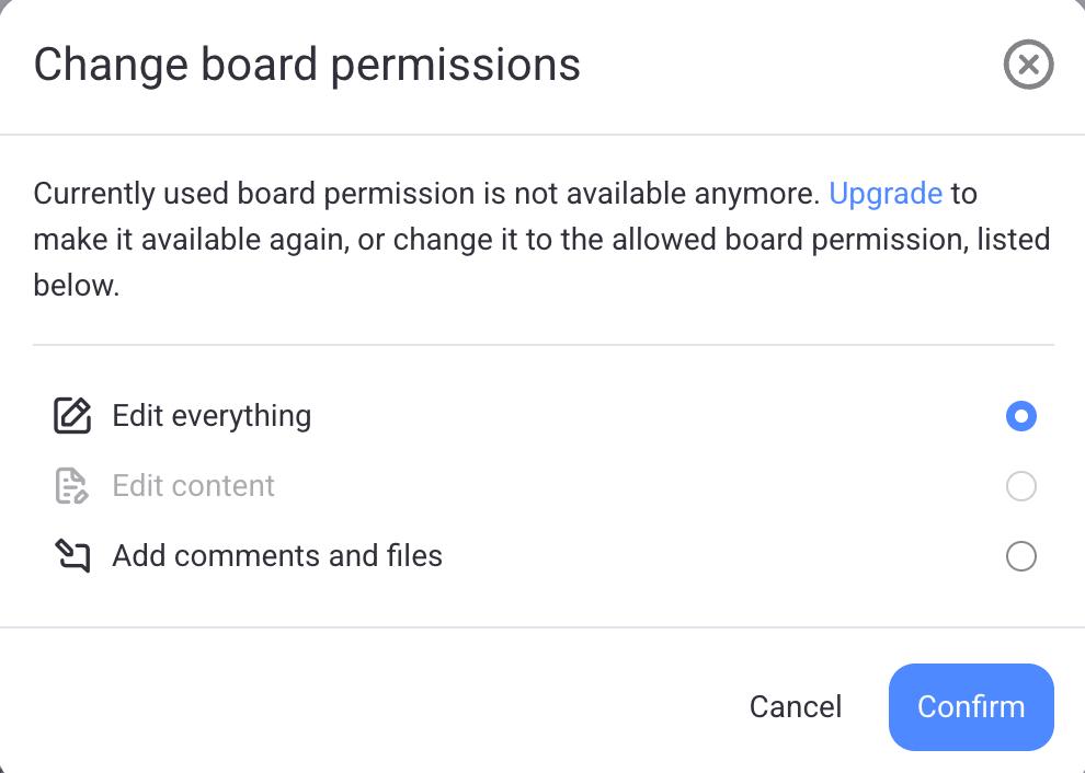 Board permission conflict