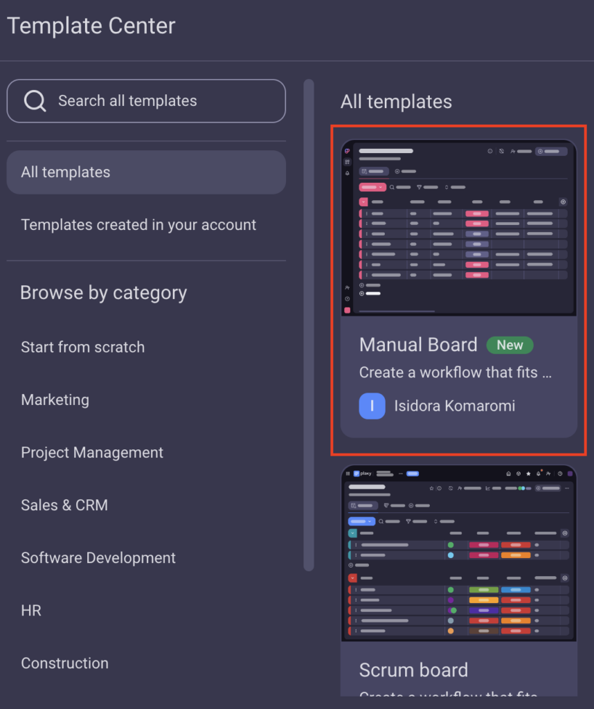 Board Template - Plaky Help