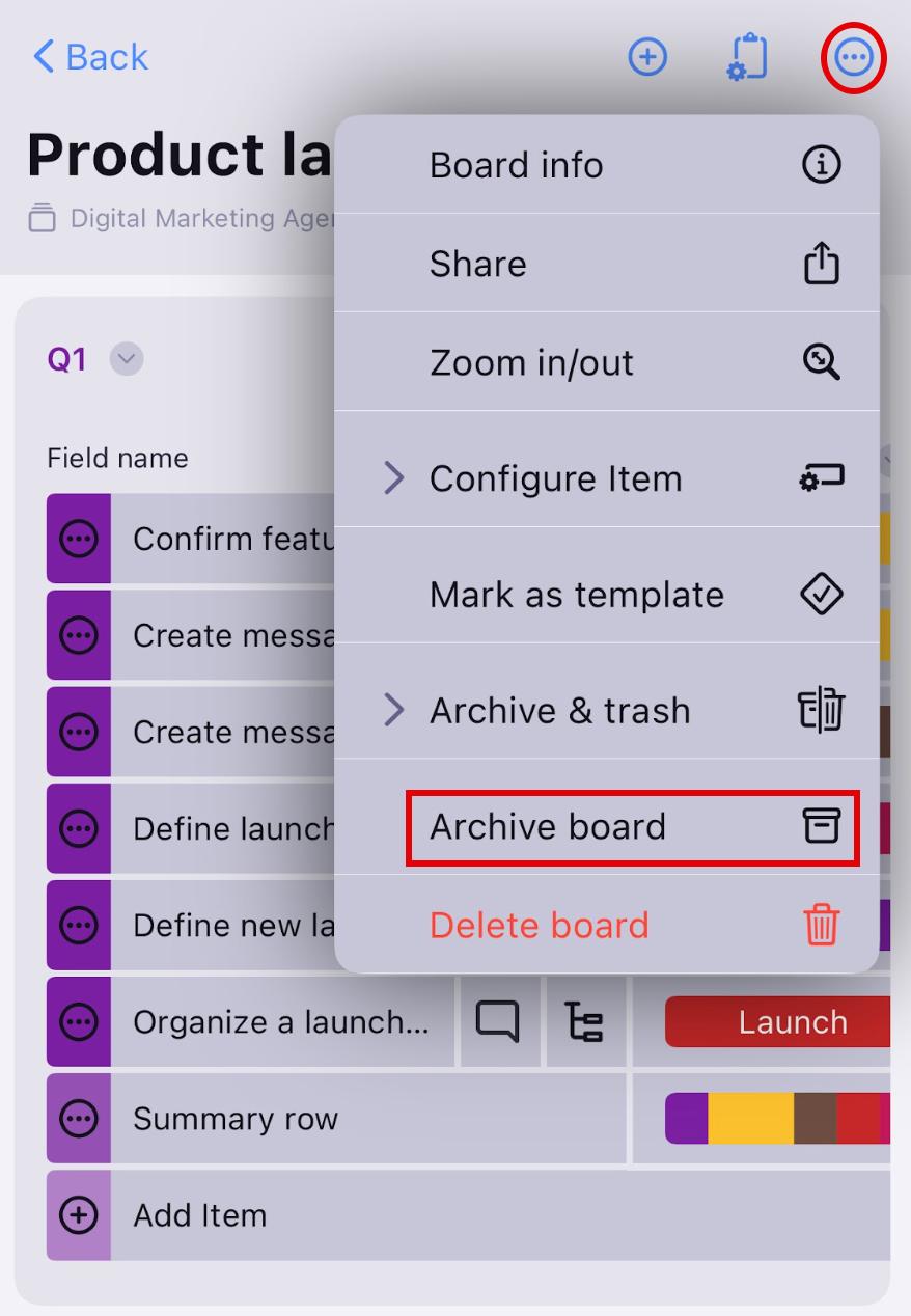 archive board on ios