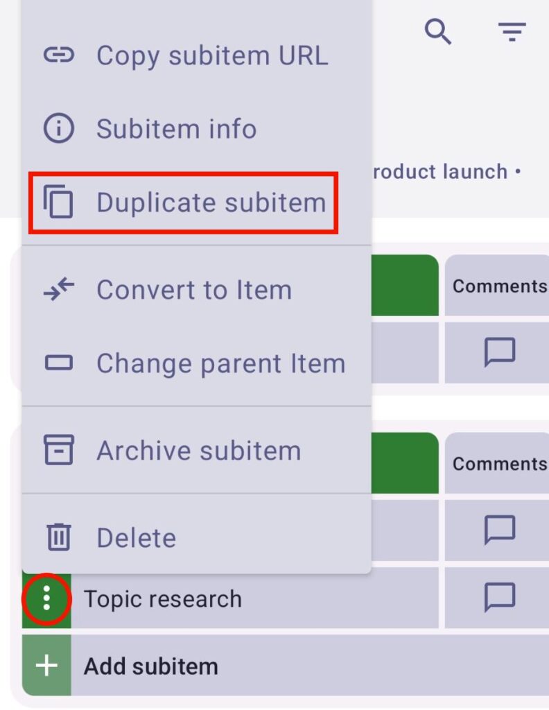 Create and Manage Subitems - Plaky Help