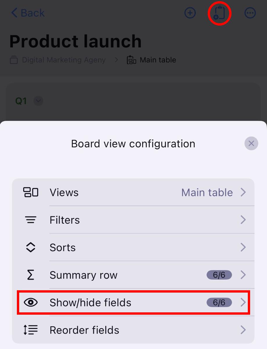 show/hide fields on ios