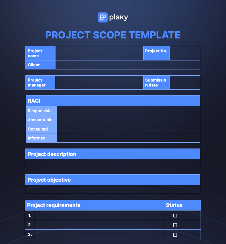 Project scope template