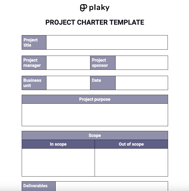 project charter template print