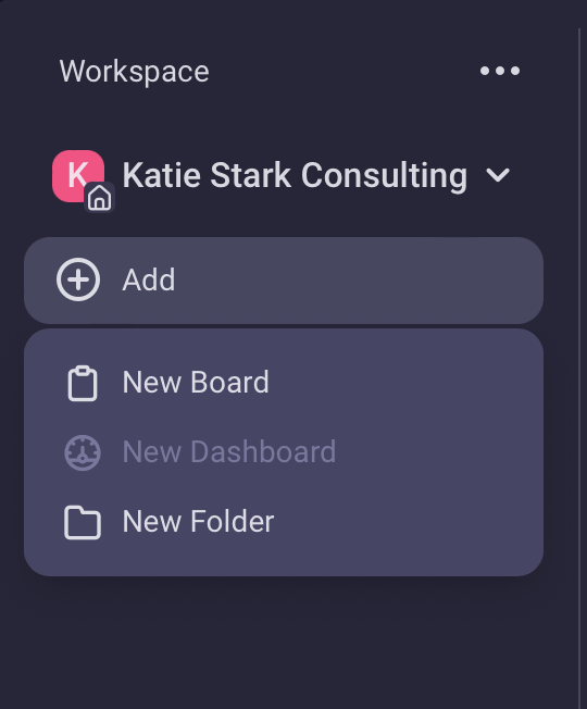Create a board within a workspace
