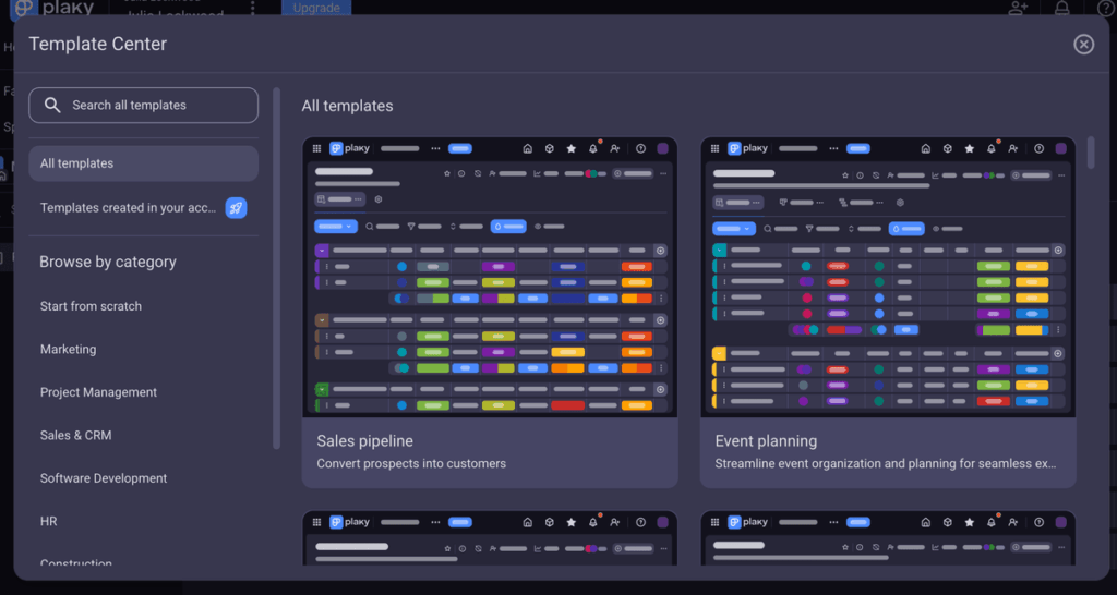 Plaky's template center