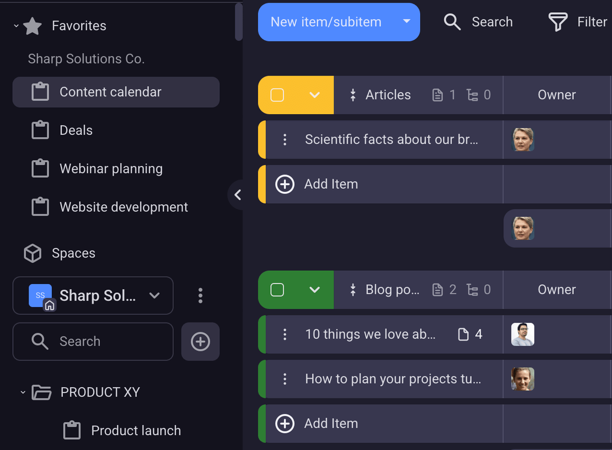 Favorite boards in Plaky