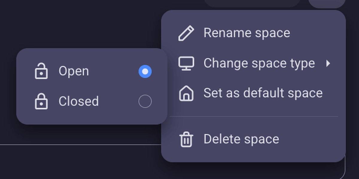 Open and closed spaces in Plaky