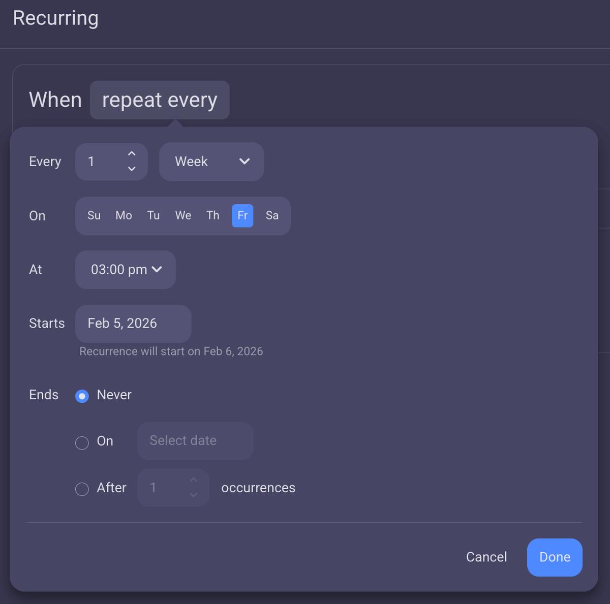 Automate recurring tasks in Plaky