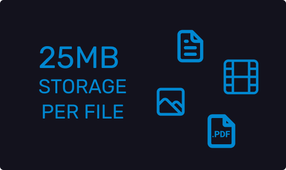 25MB storage per file