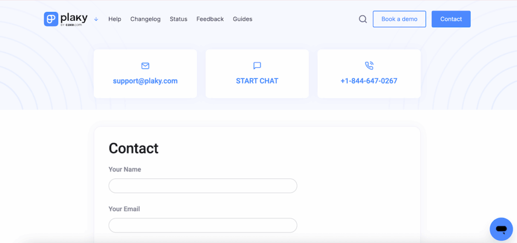 Get 24/7 support via Plaky's Help Page