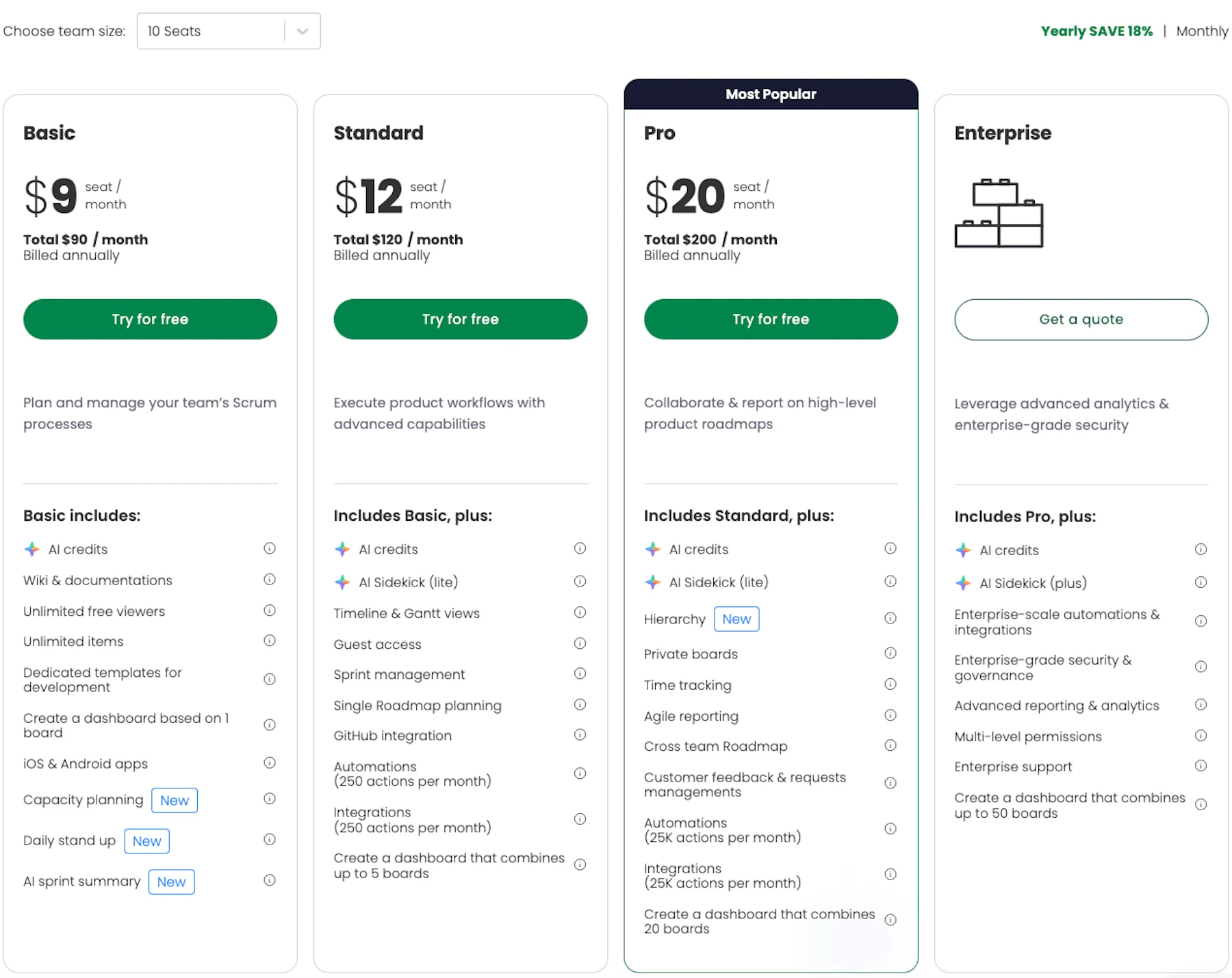 Monday.com’s dev pricing plans 