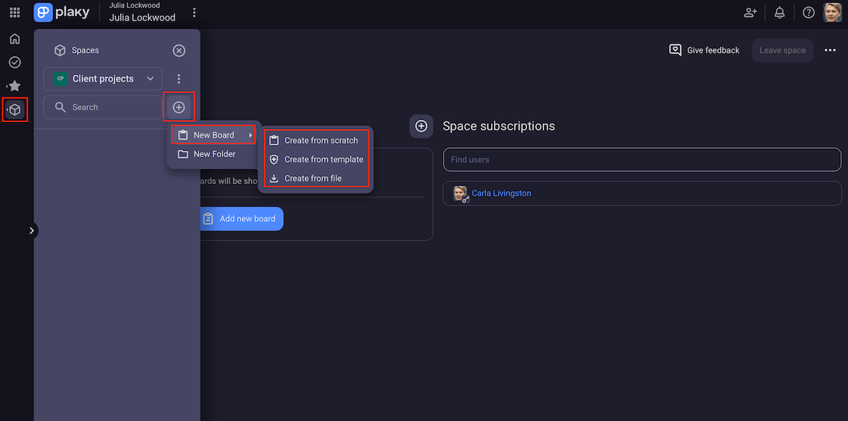 Building a new board in Plaky