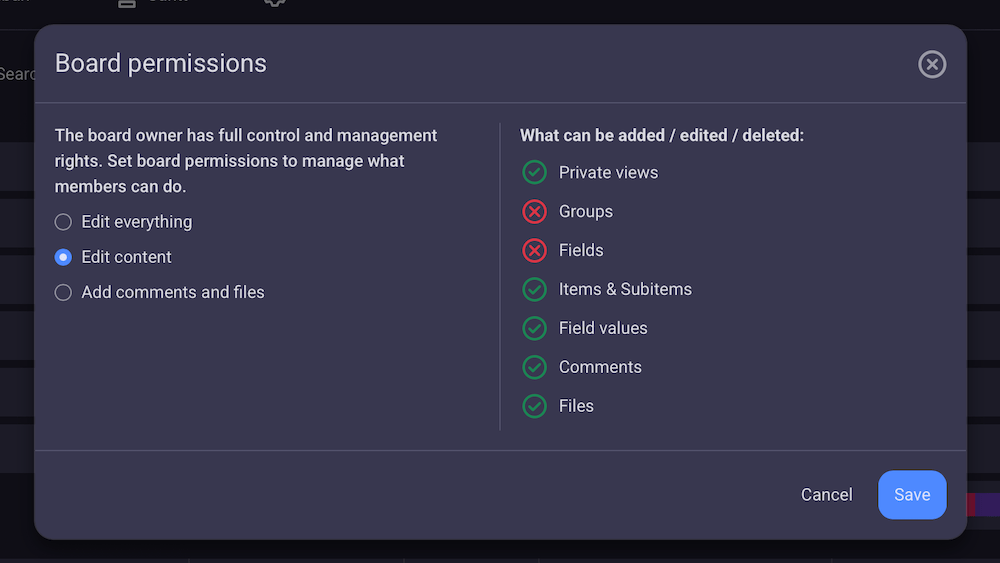 Board permissions in Plaky
