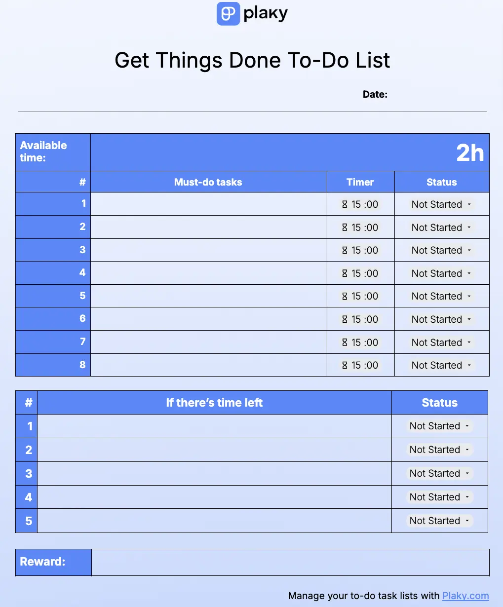 Get things done to-do list