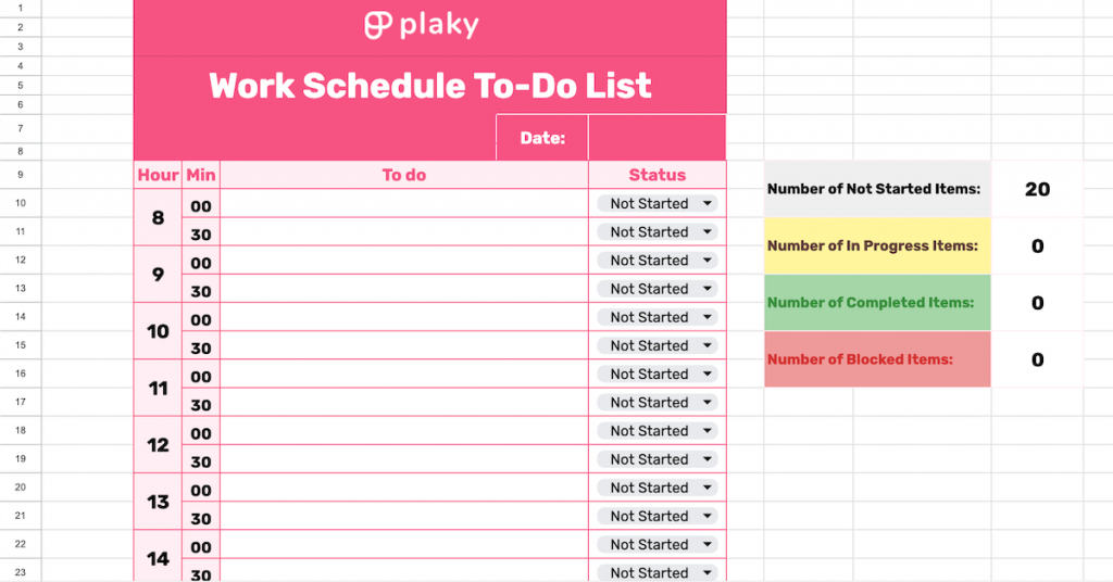 Work Schedule To-Do List Template