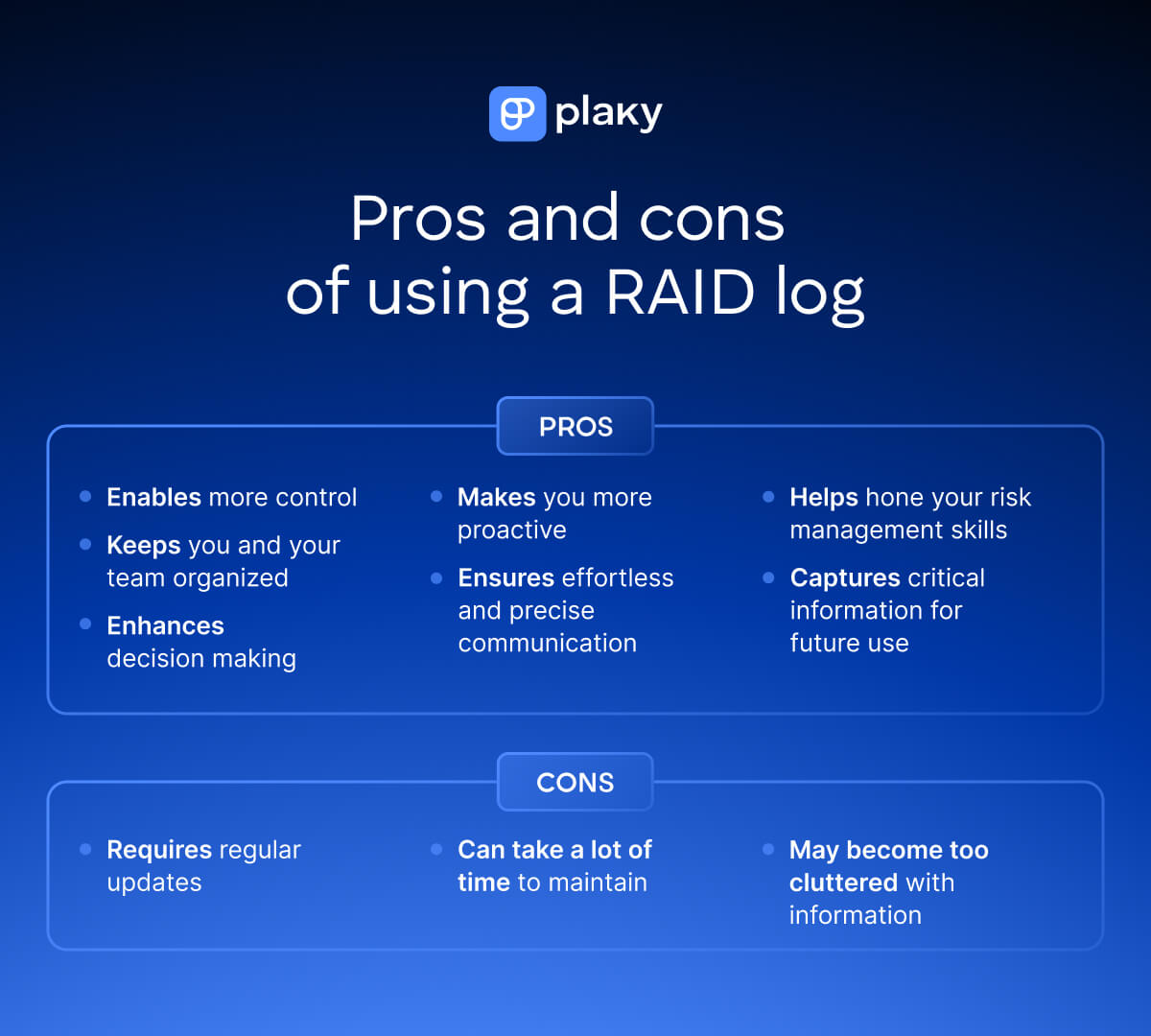 Pros and cons of using a RAID log