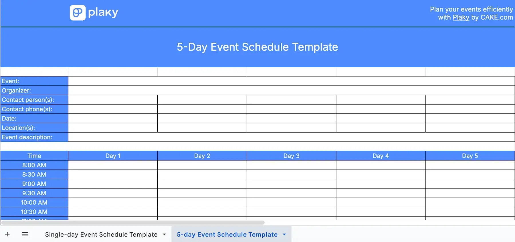 Free Event Planning Templates for Google Sheets & Excel