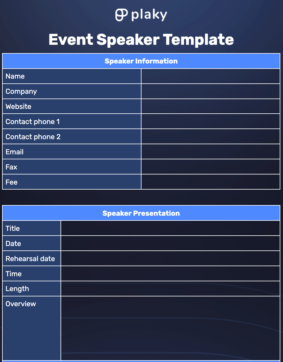 event speaker template