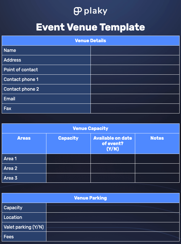 event venue template