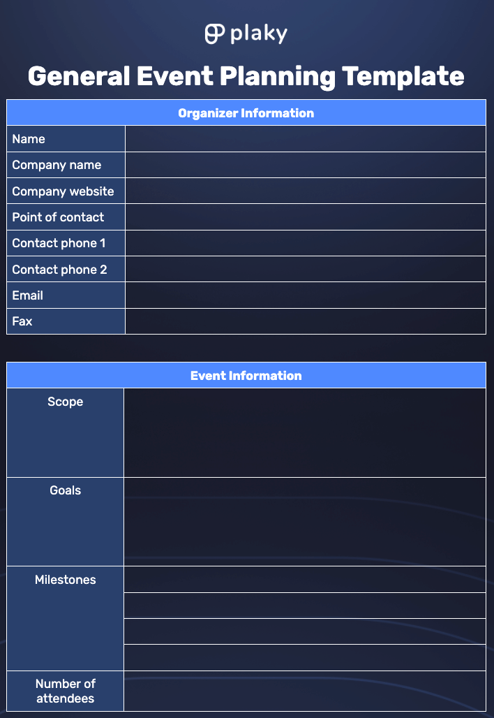 general event planning template