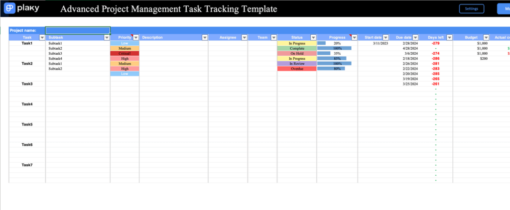 Top 16 Free Automated Project Management Excel Templates