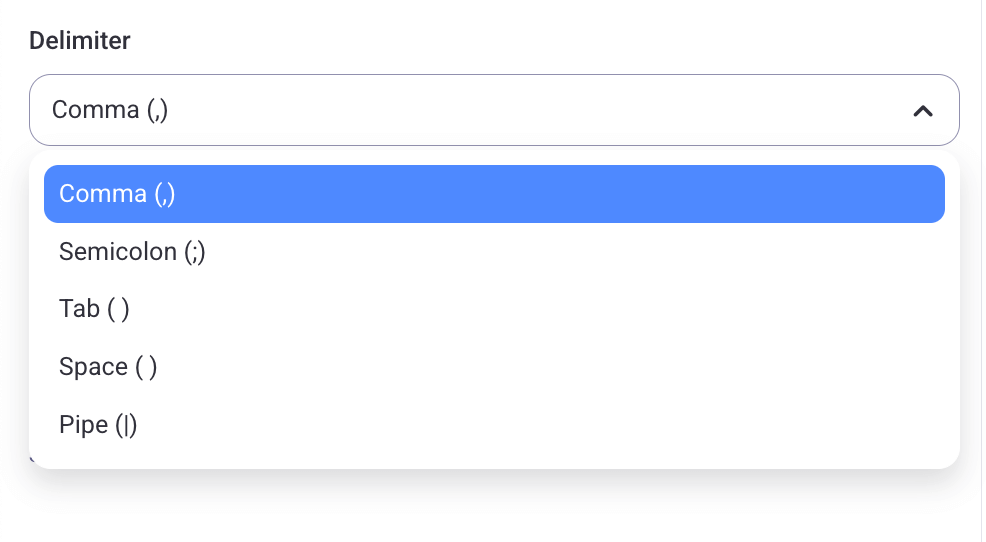 Delimiters in Plaky project management software