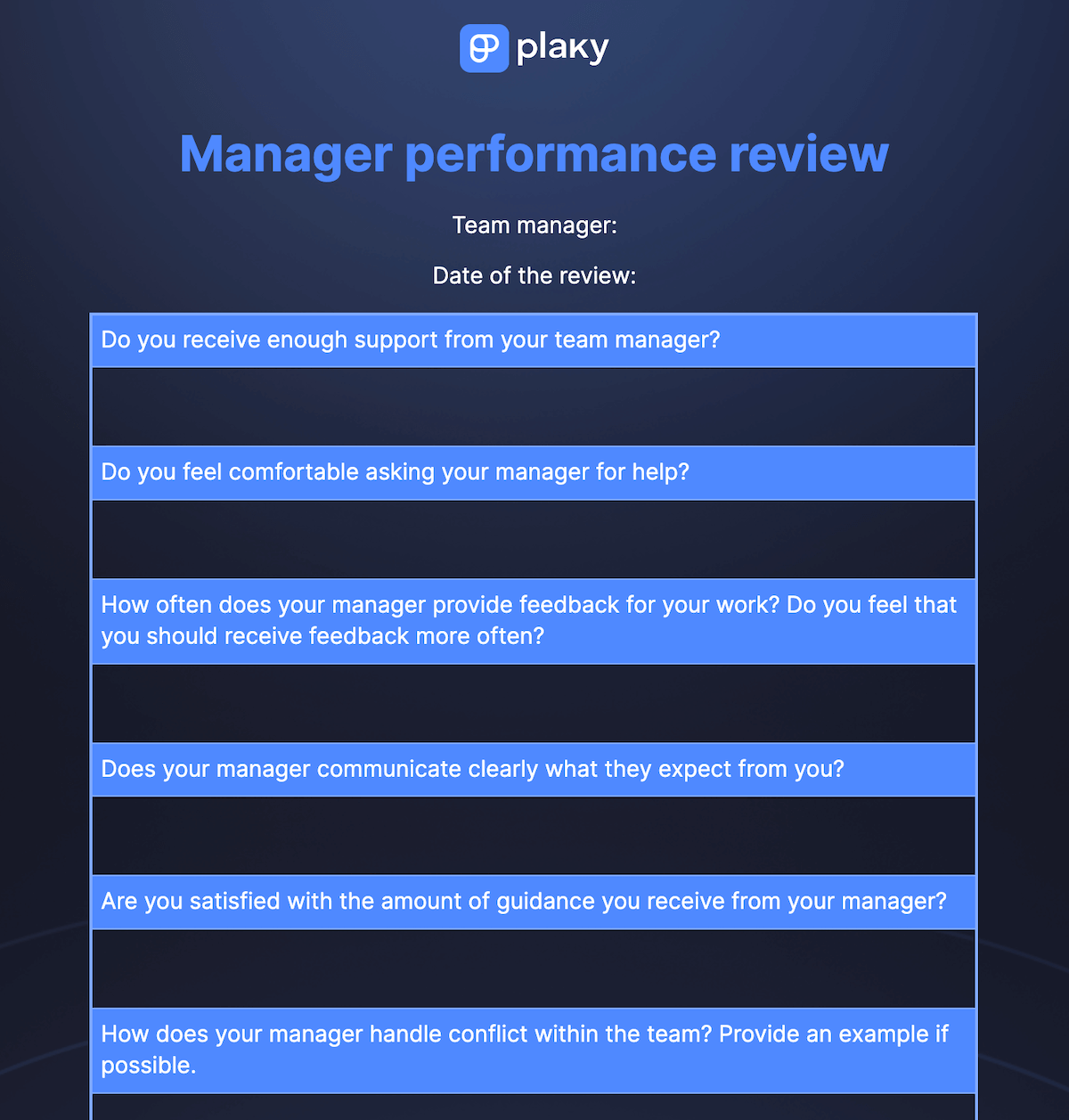 Menager performance review