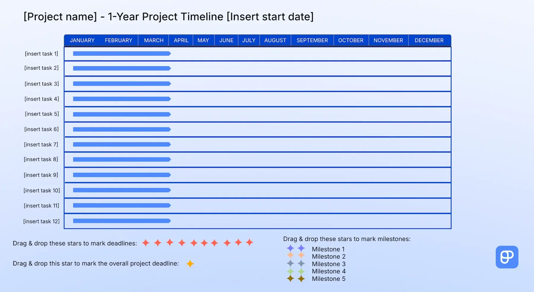 1-year project timeline template