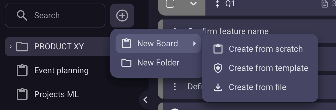 Creating a new board in Plaky from scratch
