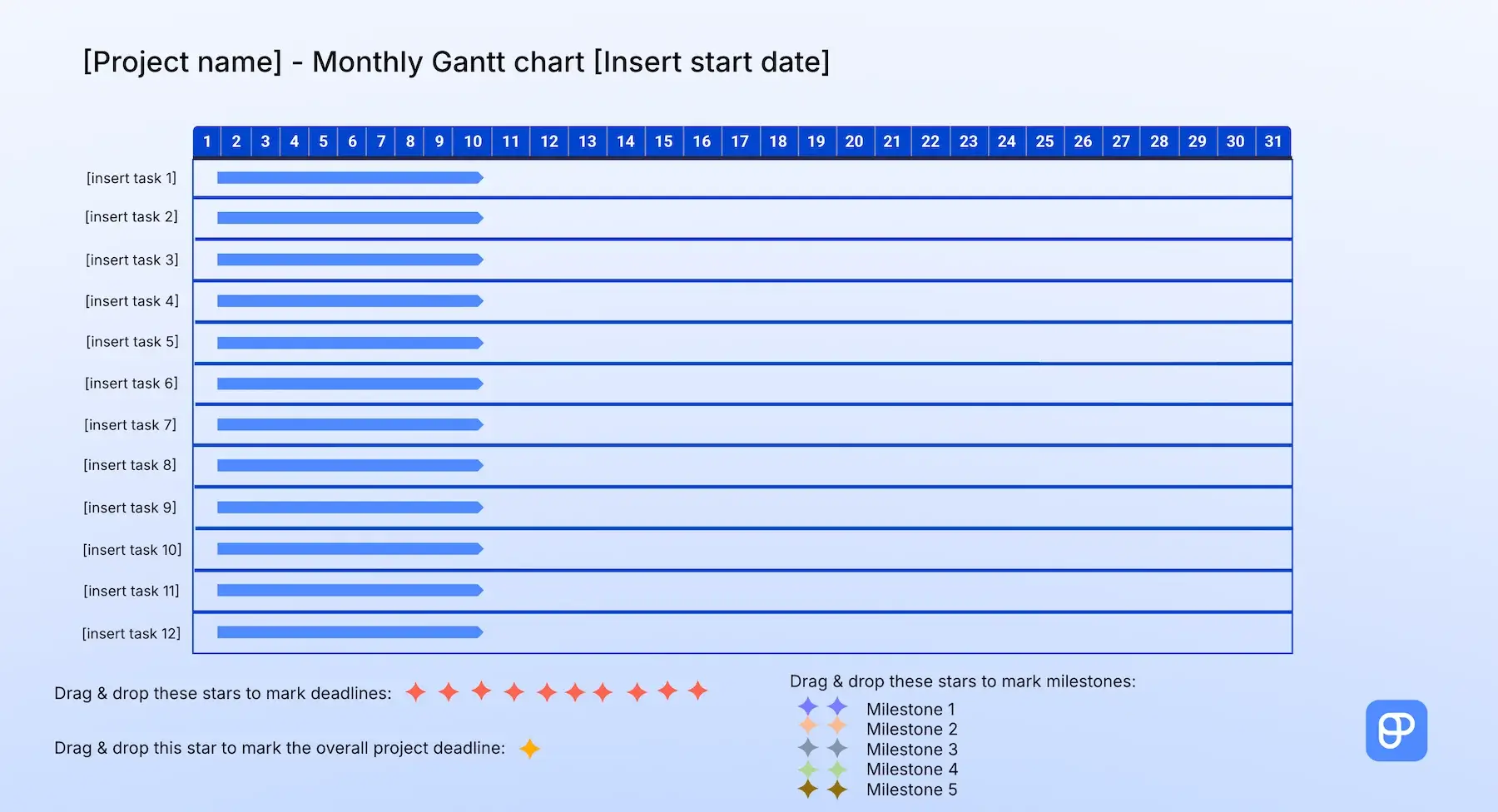 Monthly Gantt Chart