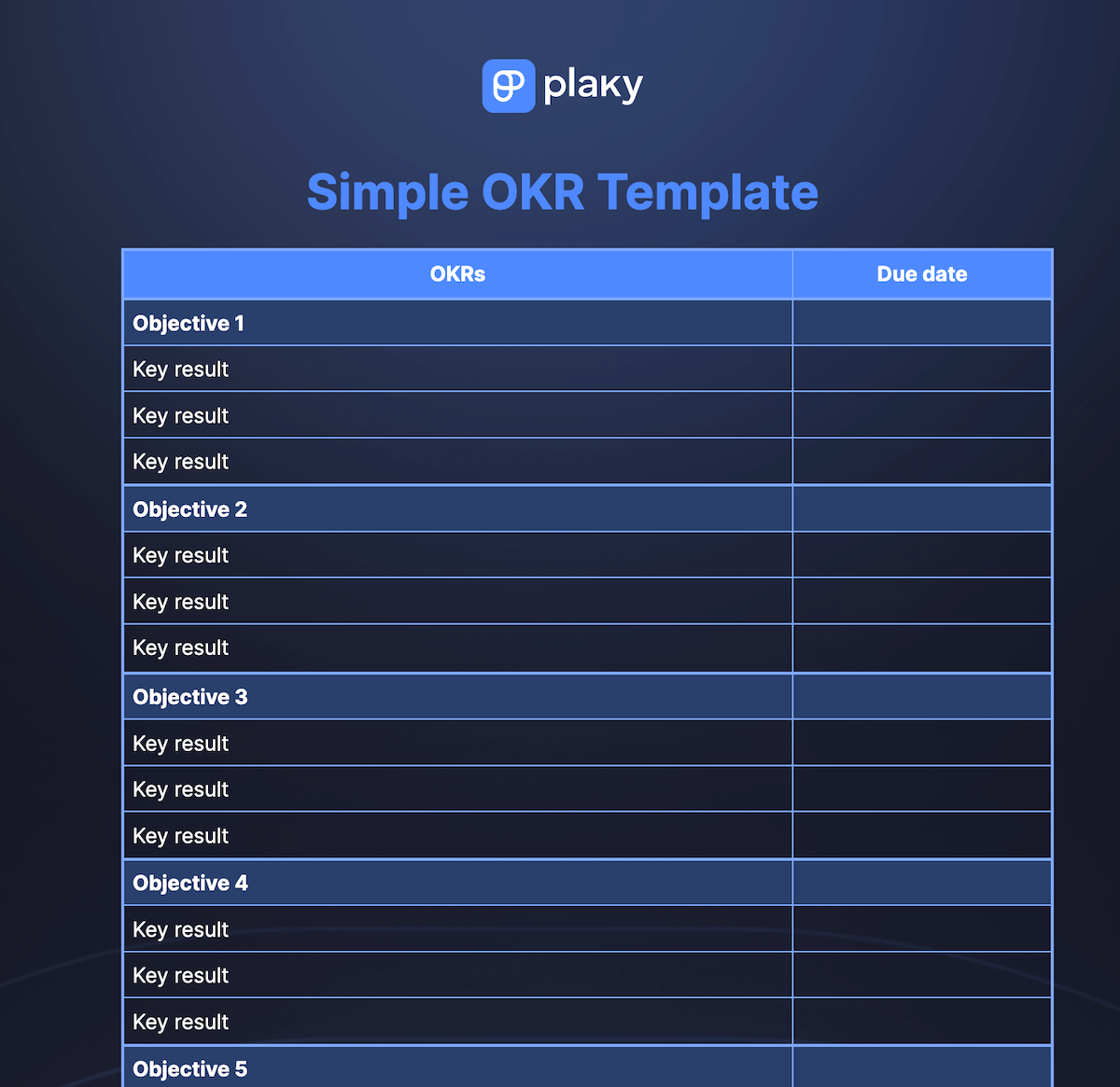 Simple OKR Template