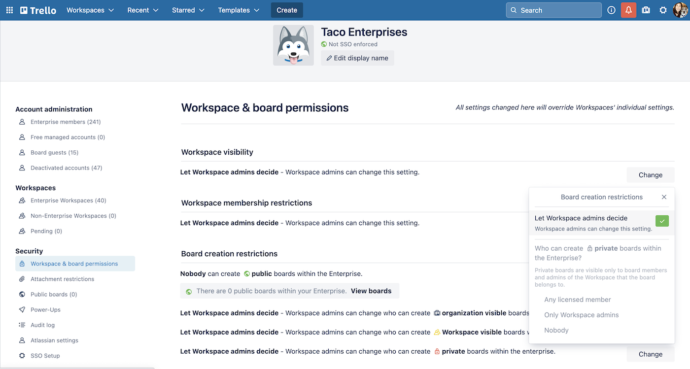 Workspace and Board Permissions in Trello Enterprise