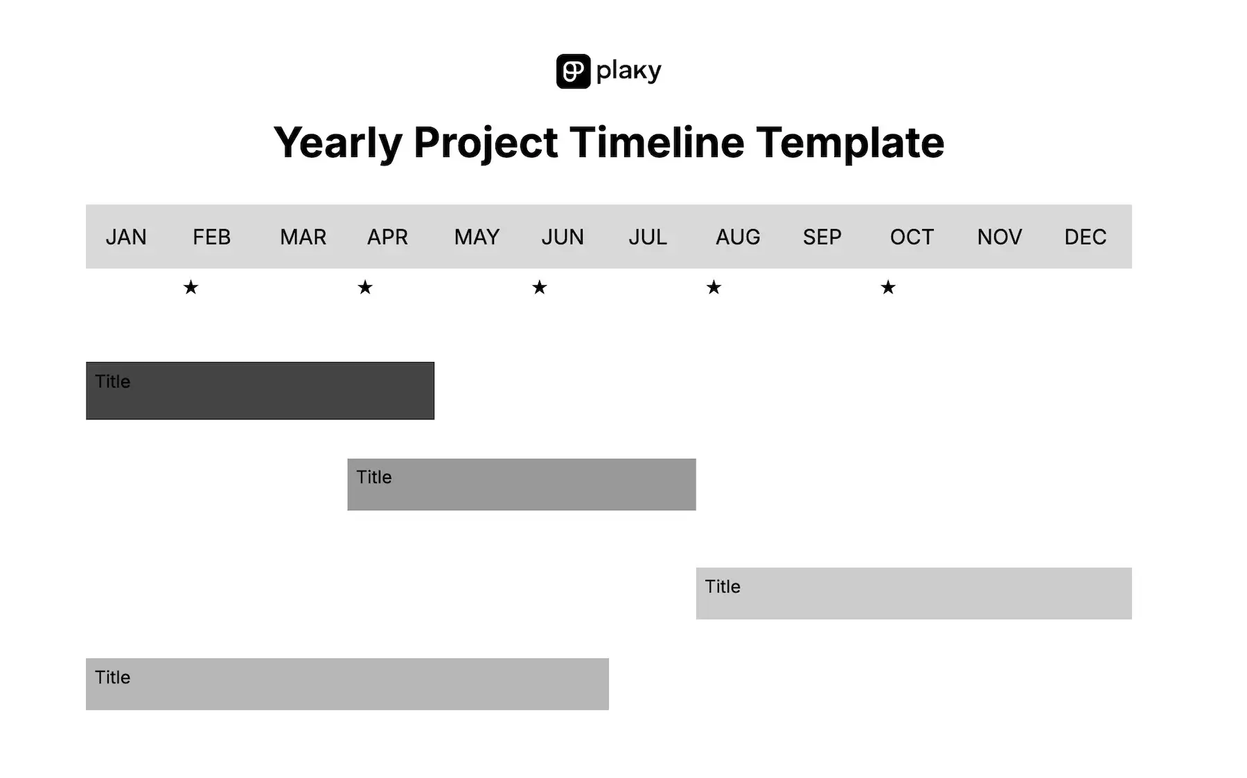 Yearly and quarterly project timeline template