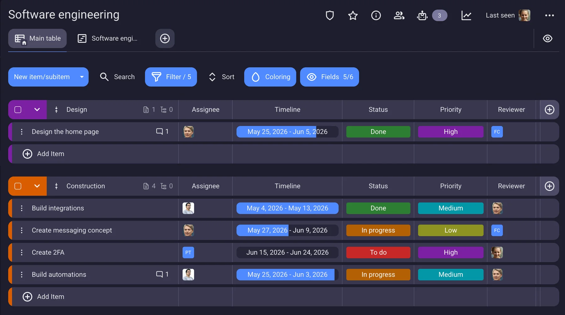 Tracking software development in Plaky