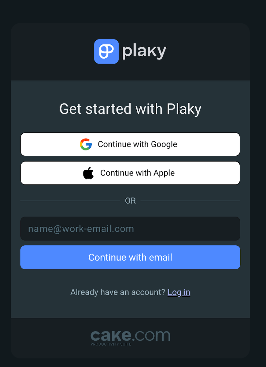 How to create a Plaky account