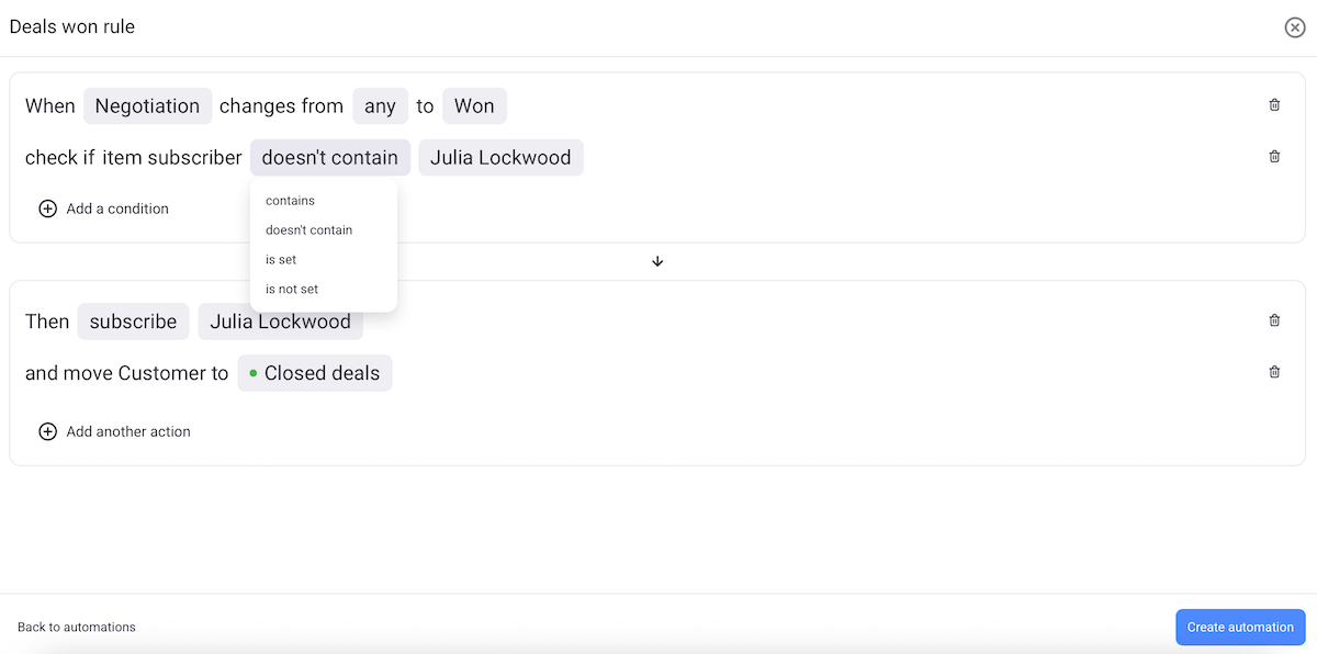 Setting up board automations in Plaky project management software