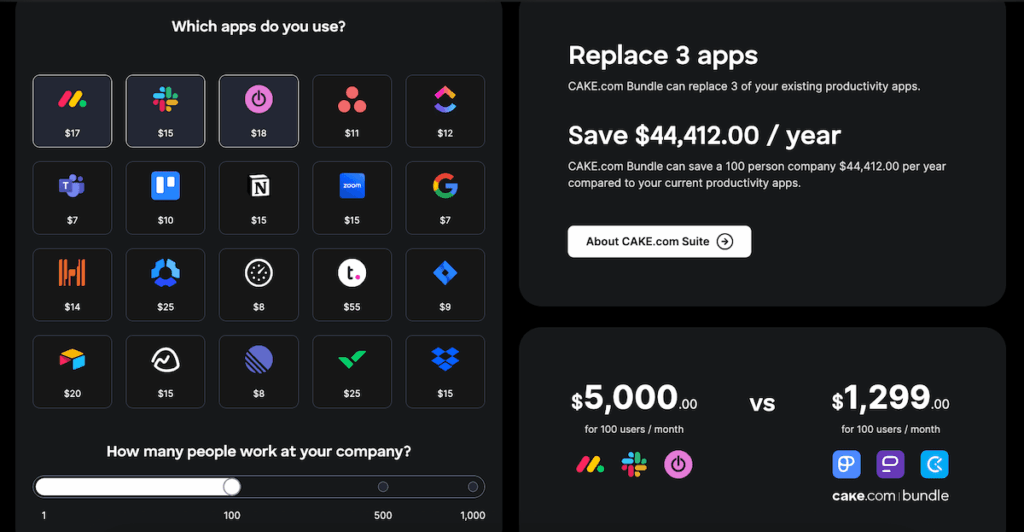 CAKE.com Bundle savings