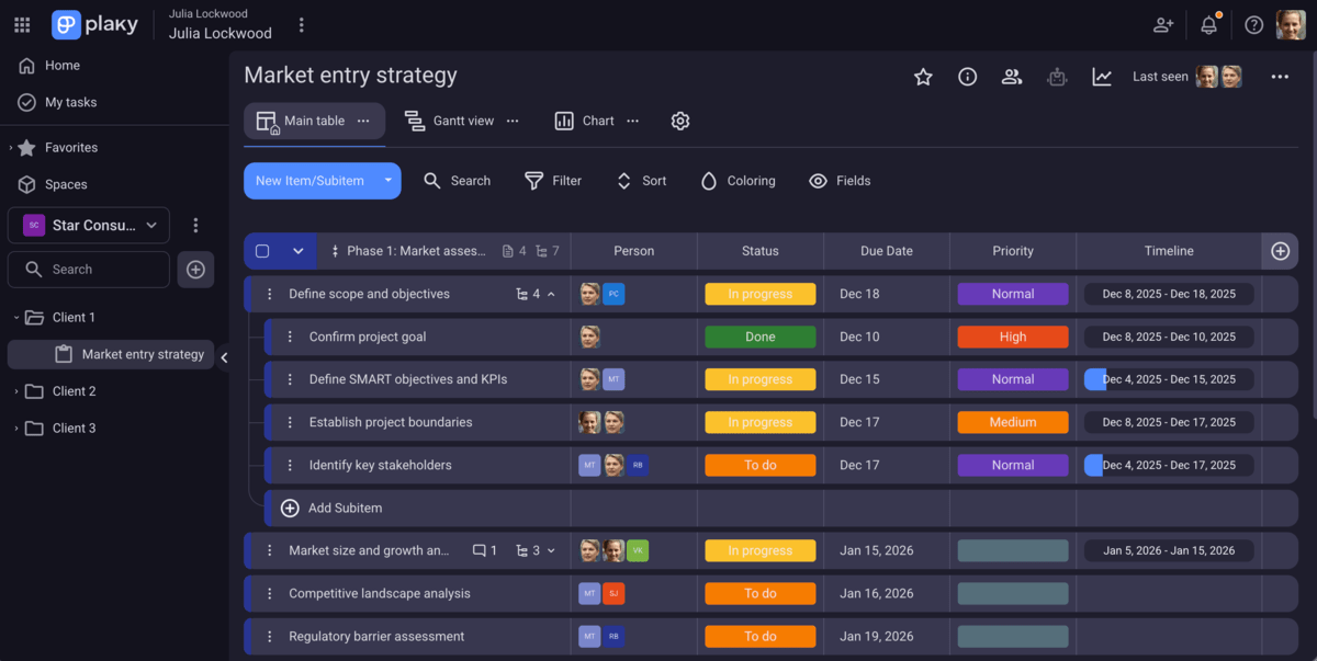 Custom fields in Plaky