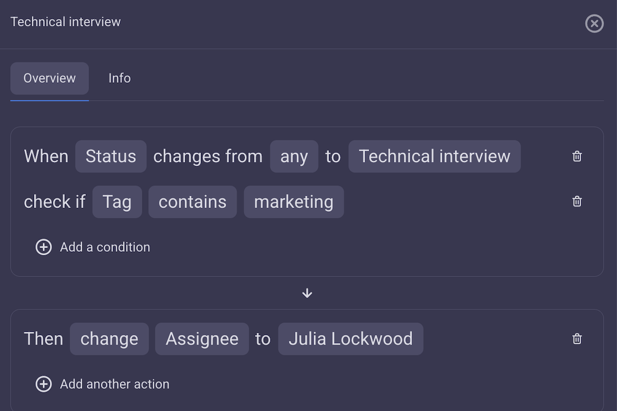 Automating task handoff in Plaky