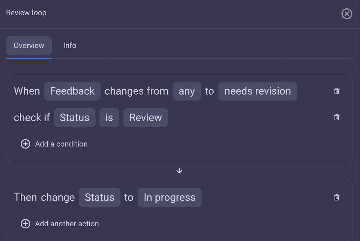 Creating revision loops in Plaky