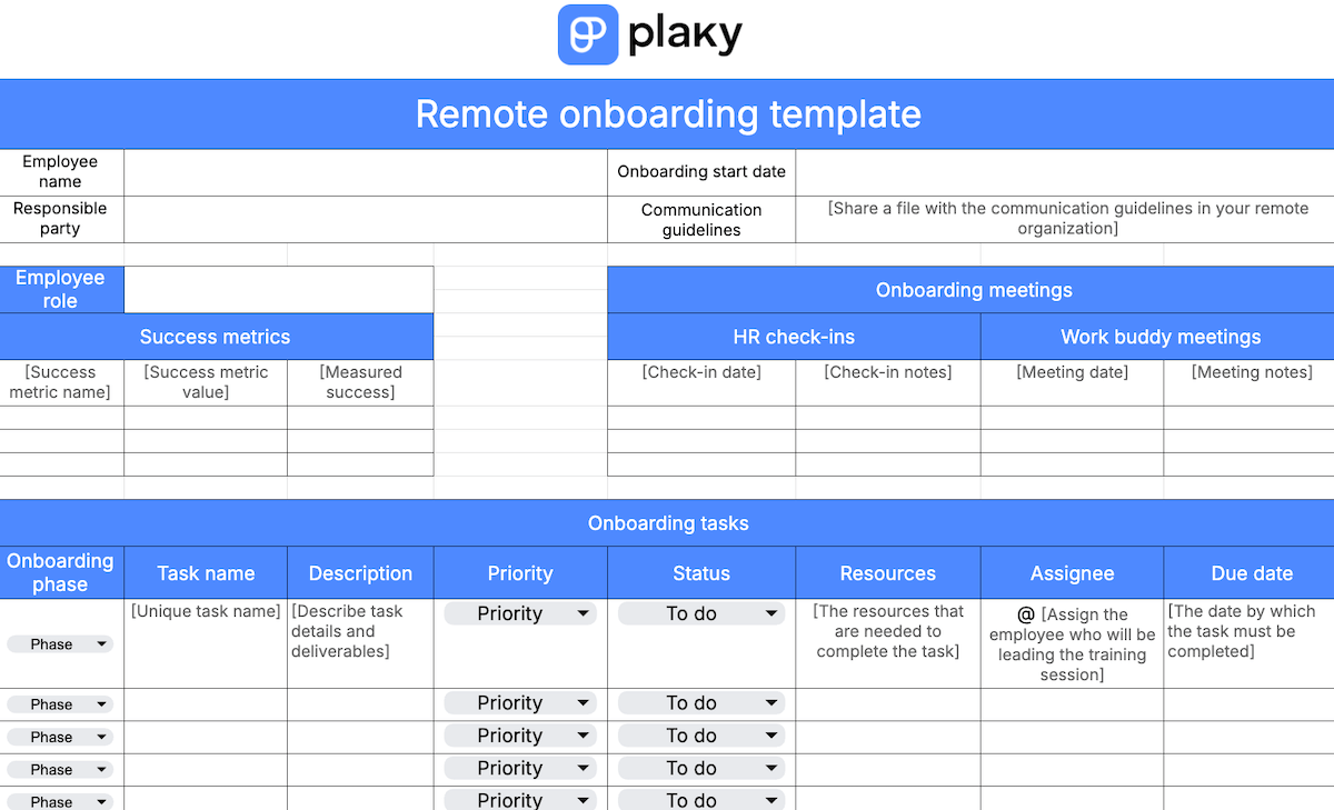 Remote onboarding template