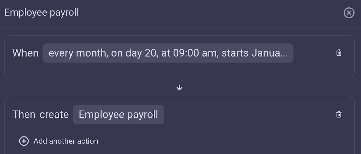 Automate payroll kickoff with recurring tasks in Plaky
