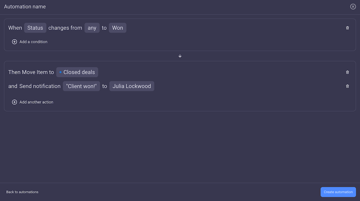 Board automations in Plaky