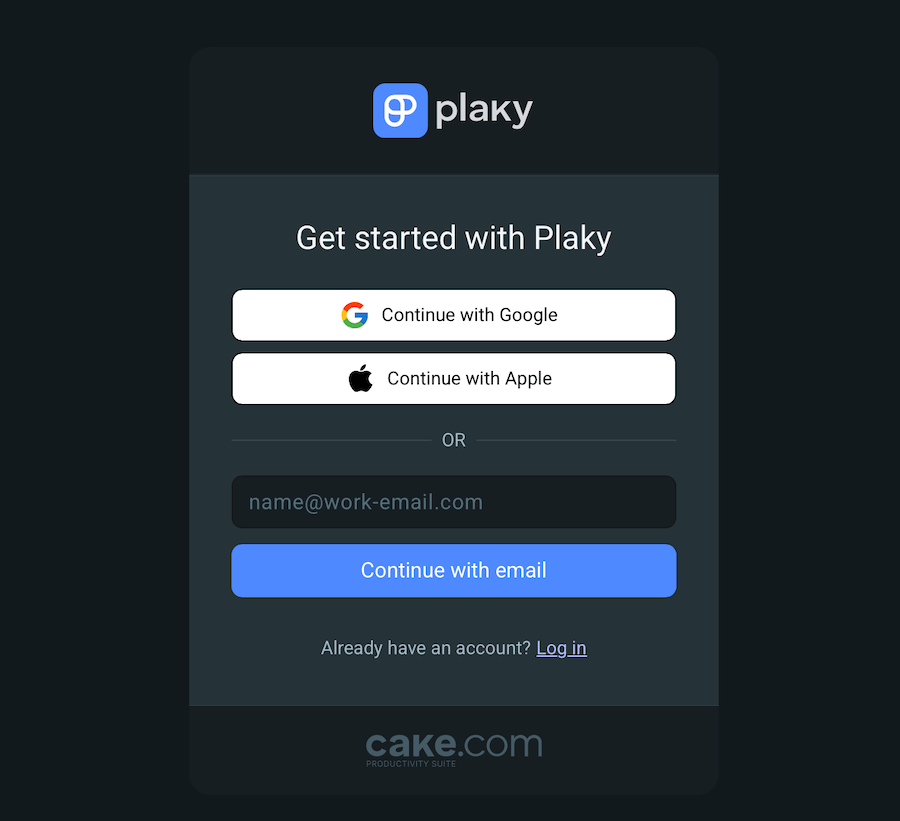 Opening a Plaky account