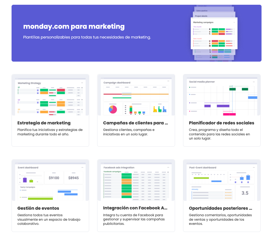 Plantillas en monday.com