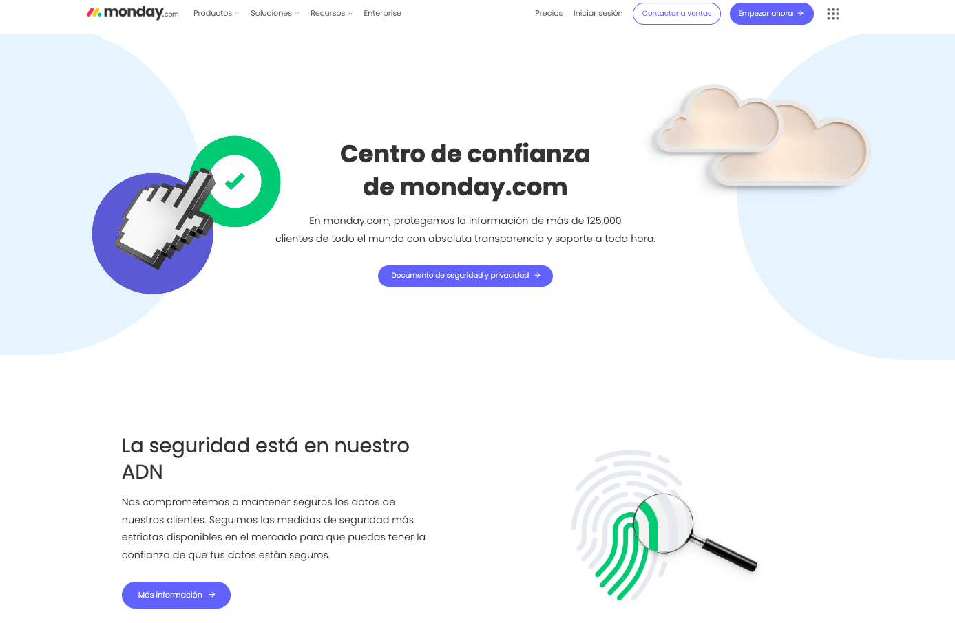 Centro de Confianza de monday.com (fuente: monday.com)