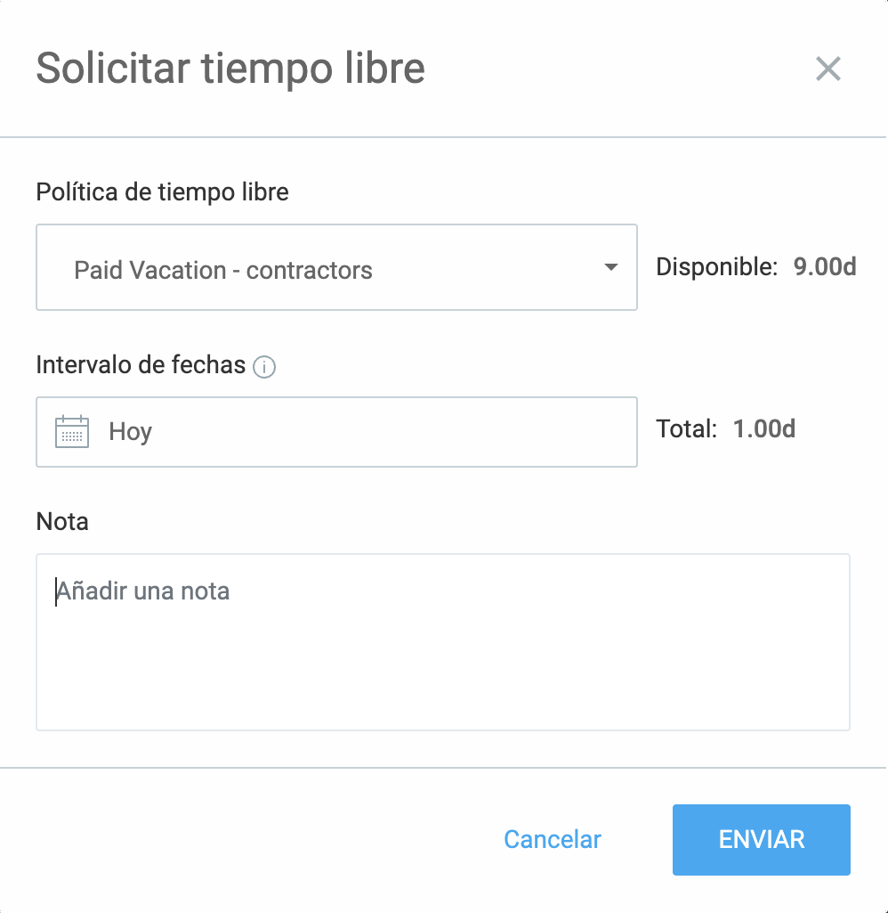 Solicitar tiempo libre en Clockify es rápido y simple