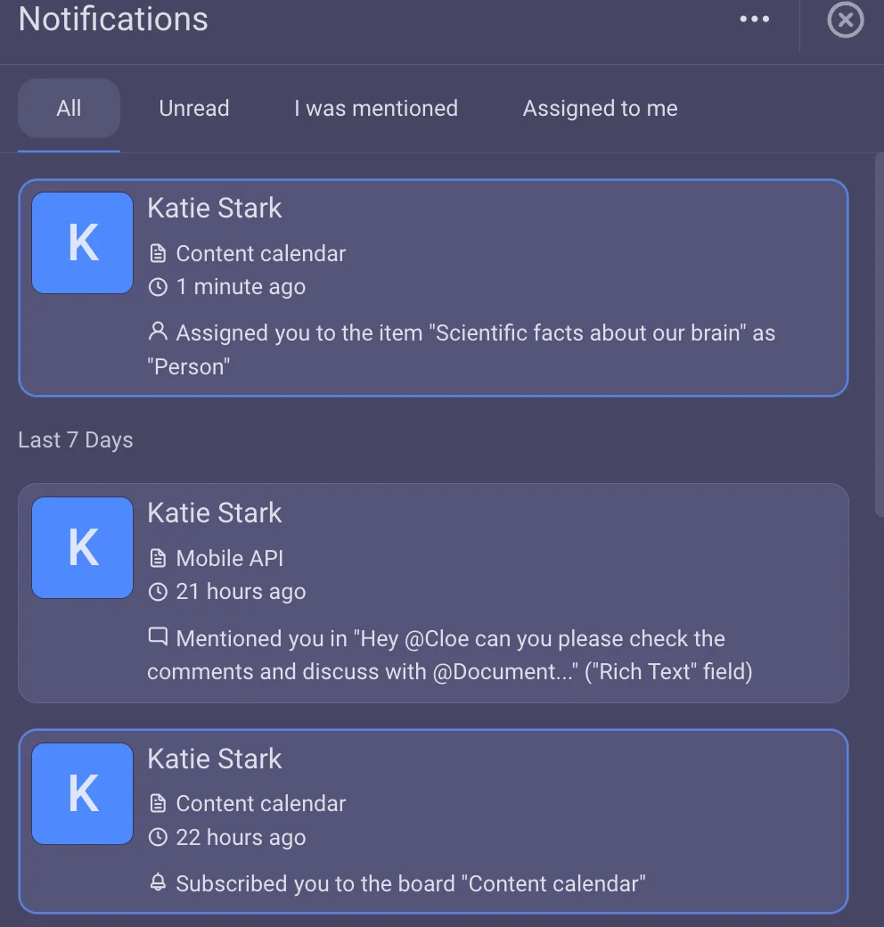 Notifications in Plaky