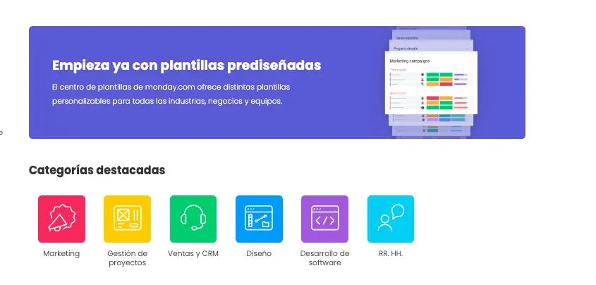 Plantillas en monday.com
